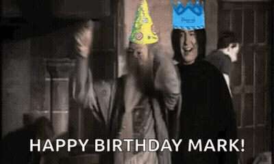 A Man With A Beard Is Wearing A Party Hat And A Birthday Crown . GIF
