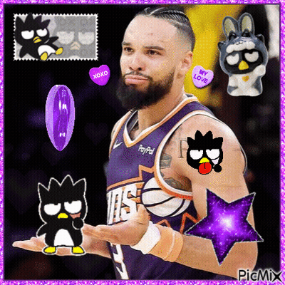 A Man With A Beard Is Wearing A Purple Jersey With Paypal On It GIF