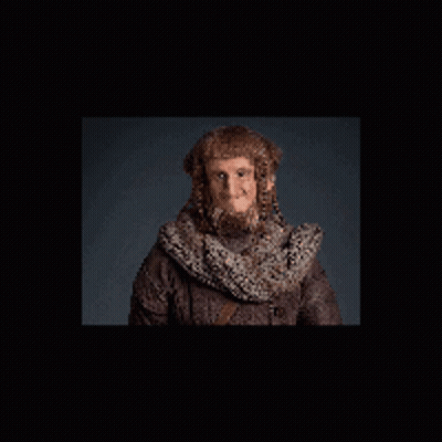 A Man With A Beard Is Wearing A Scarf And A Hat GIF