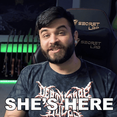 A Man With A Beard Is Wearing A Secret Lab Chair GIF