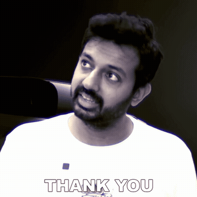 A Man With A Beard Is Wearing A Shirt That Says Thank You GIF