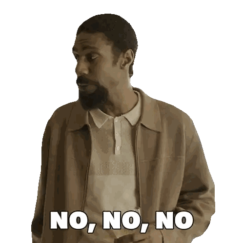 A Man With A Beard Is Wearing A Tan Jacket And A White Shirt And Says No No No Sticker