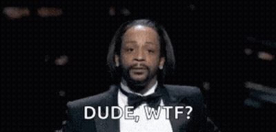 A Man With A Beard Is Wearing A Tuxedo And Saying `` Dude , Wtf '' . GIF