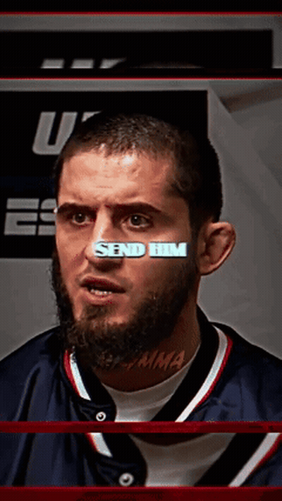 A Man With A Beard Is Wearing A Ufc Jersey And Has The Words Send Him On His Face GIF