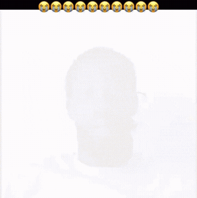 A Man With A Beard Is Wearing A White Shirt With An Apple Logo On The Front GIF