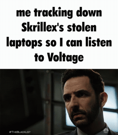 A Man With A Beard Looks At A Screen That Says Me Tracking Down Skrillex 'S Stolen Laptop GIF