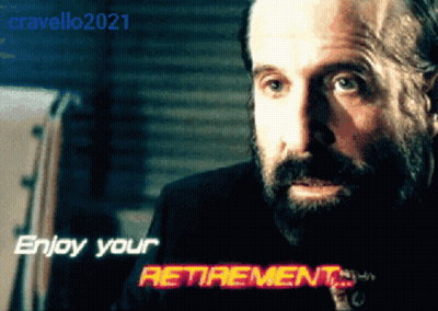 A Man With A Beard Says Enjoy Your Retirement In A Video GIF