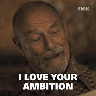 A Man With A Beard Says " I Love Your Ambition " GIF