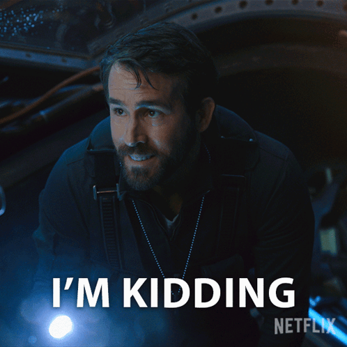 A Man With A Beard Says I 'M Kidding In A Netflix Ad GIF
