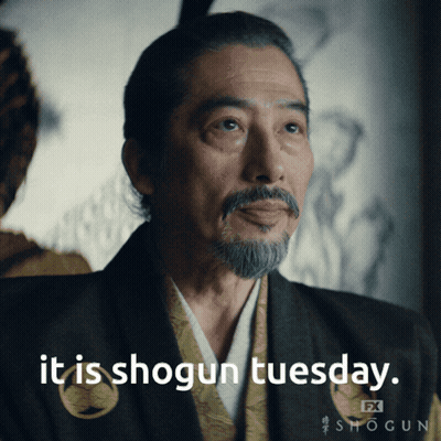 A Man With A Beard Says " It Is Shogun Tuesday Fx Shogun " GIF