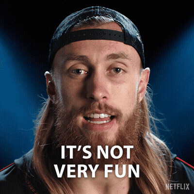 A Man With A Beard Says It 'S Not Very Fun On A Netflix Ad GIF