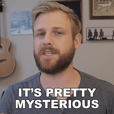 A Man With A Beard Says It 'S Pretty Mysterious In Front Of A Guitar GIF
