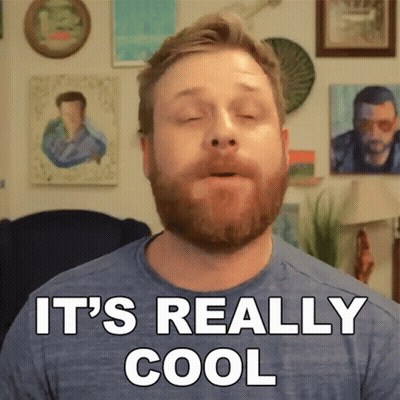 A Man With A Beard Says It 'S Really Cool In Front Of Paintings GIF
