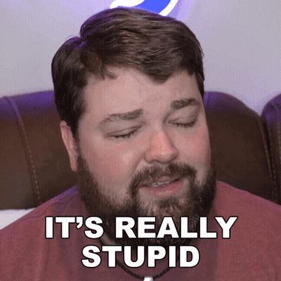 A Man With A Beard Says It 'S Really Stupid With His Eyes Closed GIF