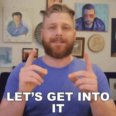 A Man With A Beard Says Let 'S Get Into It With His Hands GIF