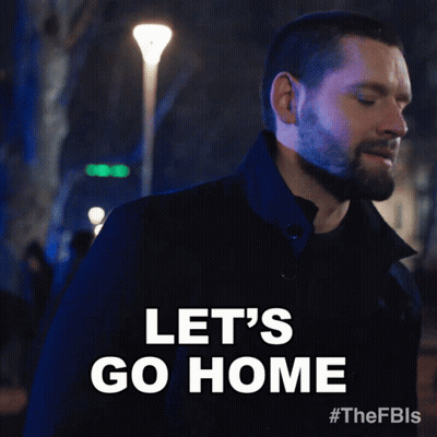 A Man With A Beard Says Let 'S Go Home On A Black Background GIF