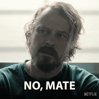A Man With A Beard Says No Mate In A Netflix Advertisement GIF