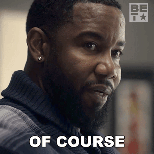 A Man With A Beard Says Of Course In Front Of A Bet Logo GIF