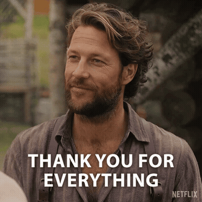 A Man With A Beard Says Thank You For Everything On Netflix GIF