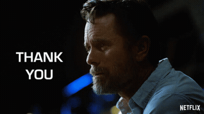 A Man With A Beard Says " Thank You " In A Netflix Ad GIF