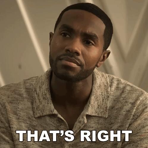 A Man With A Beard Says That 'S Right In White Letters GIF