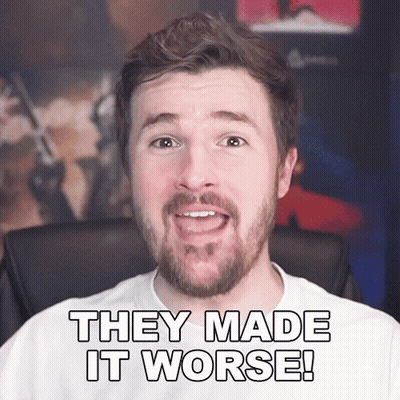 A Man With A Beard Says " They Made It Worse " In Front Of His Face GIF