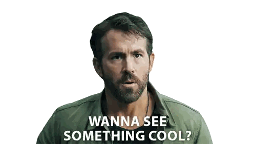 A Man With A Beard Says " Wanna See Something Cool " On A White Background Sticker