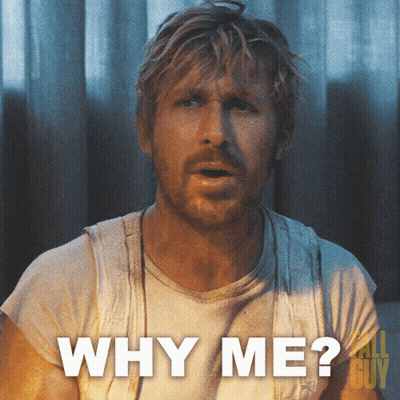 A Man With A Beard Says Why Me GIF
