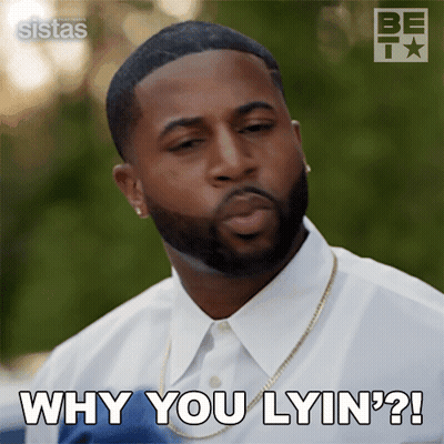 A Man With A Beard Says " Why You Lyin ' " GIF