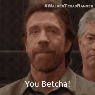 A Man With A Beard Says " You Betcha " In Front Of Two Other Men GIF