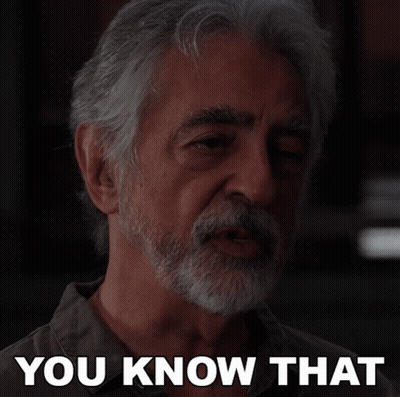 A Man With A Beard Says " You Know That " In Front Of His Face GIF