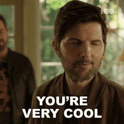 A Man With A Beard Says You 'Re Very Cool With His Eyes Closed GIF