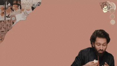 A Man With A Beard Stands In Front Of A Pink Background With The Words 3 Days More To Go For Manovi 'S Day GIF
