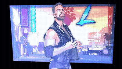 A Man With A Beard Stands In Front Of A Sign That Says L GIF