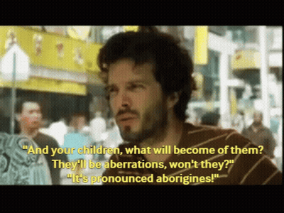 A Man With A Beard Talks About Aborigines In A Video GIF