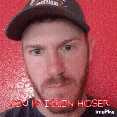A Man With A Beard Wearing A Backyards Baseball Cap GIF