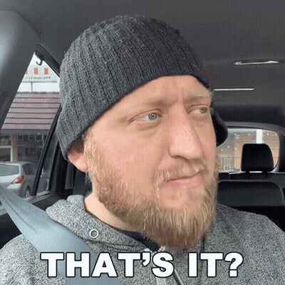 A Man With A Beard Wearing A Beanie Says That 'S It While Sitting In A Car GIF