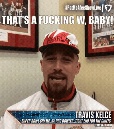 A Man With A Beard Wearing A Bearcats Hat Says That 'S A Fucking W Baby GIF