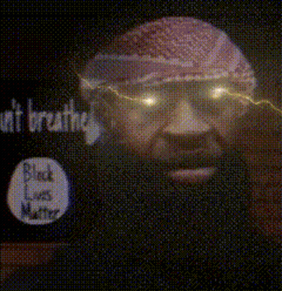 A Man With A Beard Wearing A Black Lives Matter Hat GIF