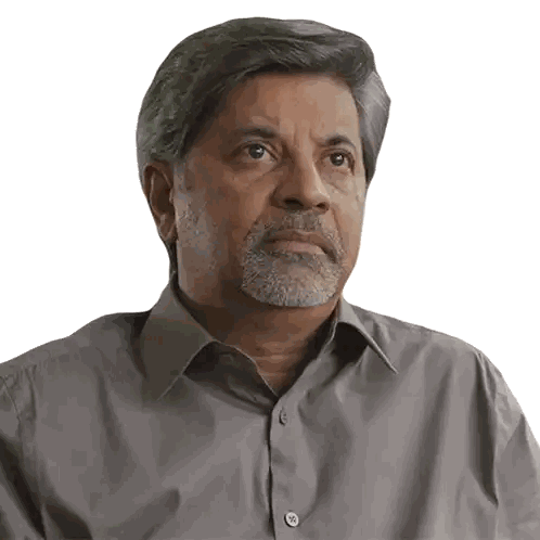 A Man With A Beard Wearing A Gray Shirt Sticker