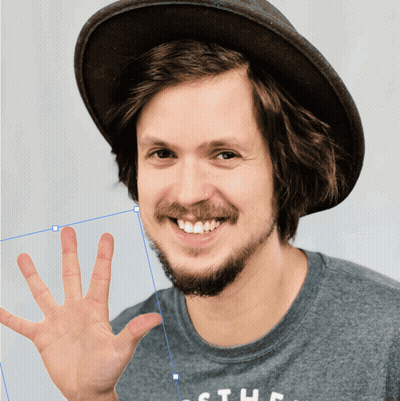 A Man With A Beard Wearing A Hat And A Shirt That Says The GIF