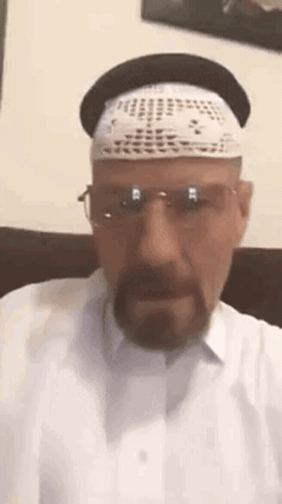 A Man With A Beard Wearing A Hat And Glasses . GIF
