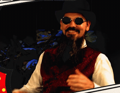 A Man With A Beard Wearing A Hat And Sunglasses GIF