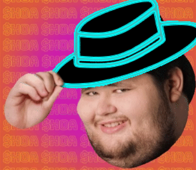 A Man With A Beard Wearing A Hat That Says Shoa Shoa Shoa GIF