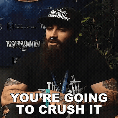 A Man With A Beard Wearing A Hat That Says The Godfather On It GIF
