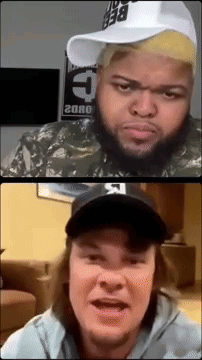 A Man With A Beard Wearing A Hat With The Letter S On It GIF