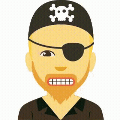 A Man With A Beard Wearing A Pirate Hat With A Skull And Crossbones On It GIF