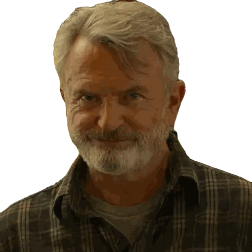 A Man With A Beard Wearing A Plaid Shirt Is Smiling Sticker