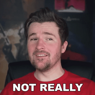 A Man With A Beard Wearing A Red Shirt That Says " Not Really " GIF