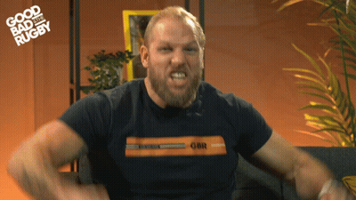 A Man With A Beard Wearing A Shirt That Says Gbr GIF